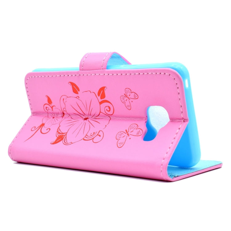 For Galaxy A3 (2016) / A310 Bronzing Butterfly Pattern Horizontal Flip PU Leather Case with Holder & Card Slots & Wallet