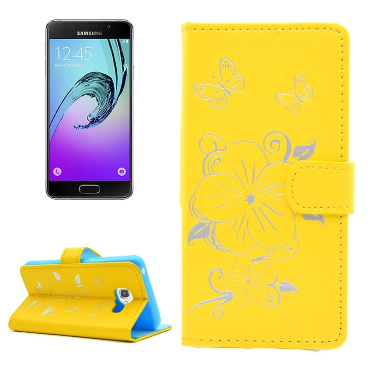 For Galaxy A3 (2016) / A310 Bronzing Butterfly Pattern Horizontal Flip PU Leather Case with Holder & Card Slots & Wallet
