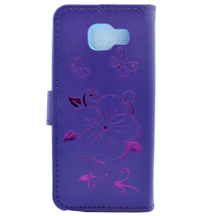 For Galaxy A5 (2016) / A510 Bronzing Butterfly Pattern Horizontal Flip PU Leather Case with Holder & Card Slots & Wallet