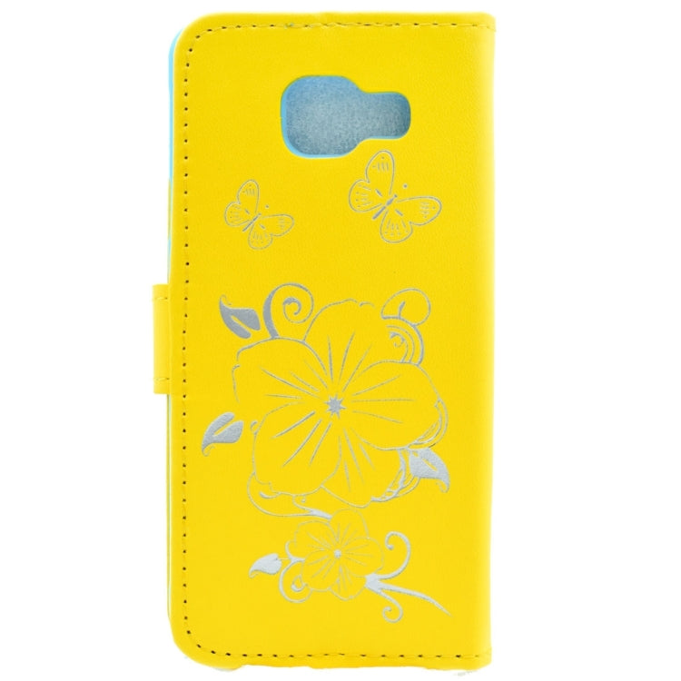 For Galaxy A5 (2016) / A510 Bronzing Butterfly Pattern Horizontal Flip PU Leather Case with Holder & Card Slots & Wallet