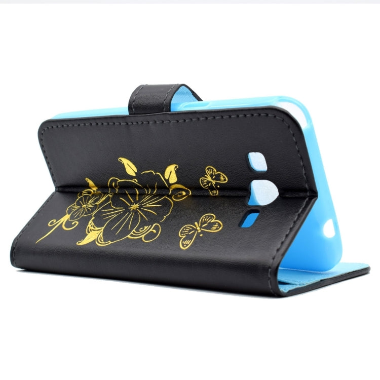 For Galaxy Grand Prime / G530 Bronzing Butterfly Pattern Horizontal Flip PU Leather Case with Holder & Card Slots & Wallet