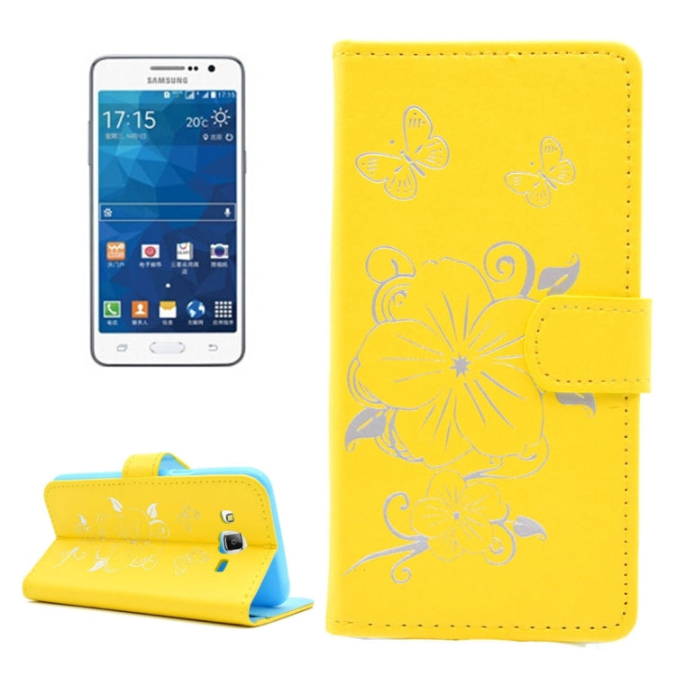 For Galaxy Grand Prime / G530 Bronzing Butterfly Pattern Horizontal Flip PU Leather Case with Holder & Card Slots & Wallet