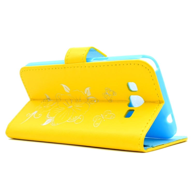 For Galaxy Grand Prime / G530 Bronzing Butterfly Pattern Horizontal Flip PU Leather Case with Holder & Card Slots & Wallet