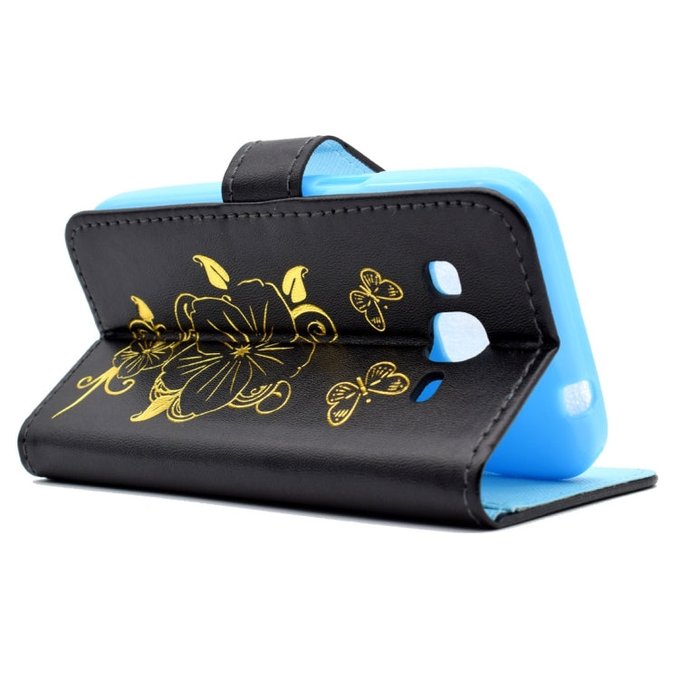 For Galaxy Core Prime / G360 Bronzing Butterfly Pattern Horizontal Flip PU Leather Case with Holder & Card Slots & Wallet
