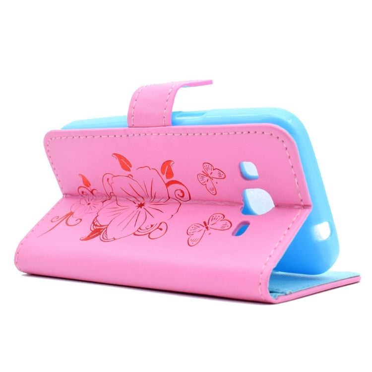 For Galaxy Core Prime / G360 Bronzing Butterfly Pattern Horizontal Flip PU Leather Case with Holder & Card Slots & Wallet
