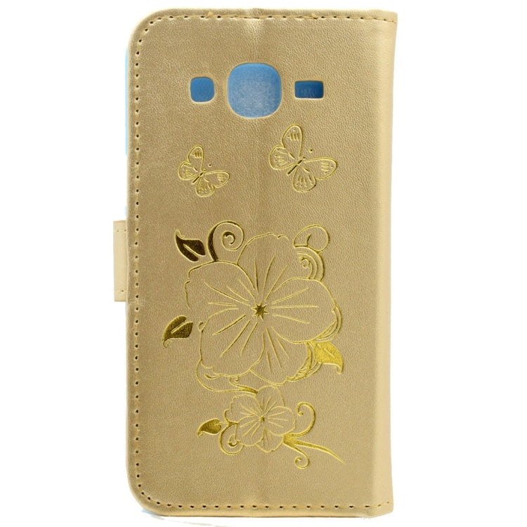 For Galaxy Core Prime / G360 Bronzing Butterfly Pattern Horizontal Flip PU Leather Case with Holder & Card Slots & Wallet