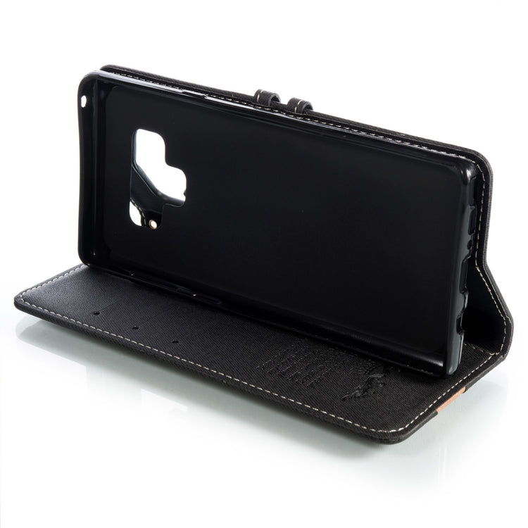 Splicing Embossed Female Style Horizontal Flip Leather Case for Galaxy Note9 , with Holder & Card Slots & Wallet & Lanyard