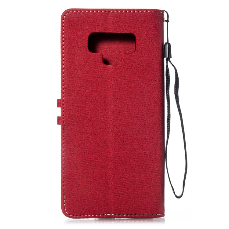 Splicing Embossed Female Style Horizontal Flip Leather Case for Galaxy Note9 , with Holder & Card Slots & Wallet & Lanyard
