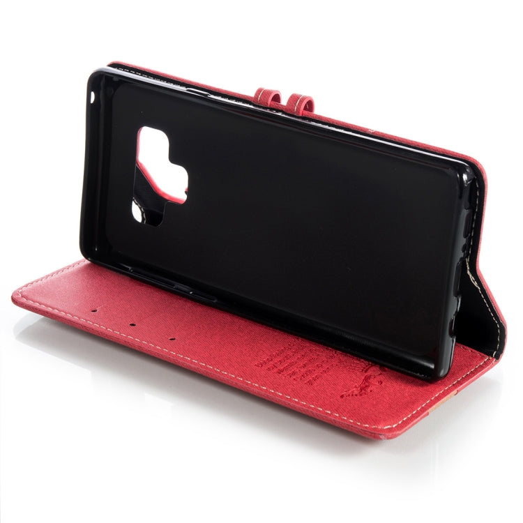 Splicing Embossed Female Style Horizontal Flip Leather Case for Galaxy Note9 , with Holder & Card Slots & Wallet & Lanyard