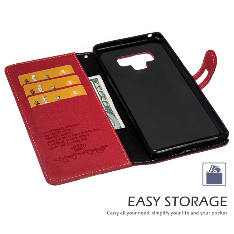 Splicing Embossed Female Style Horizontal Flip Leather Case for Galaxy Note9 , with Holder & Card Slots & Wallet & Lanyard