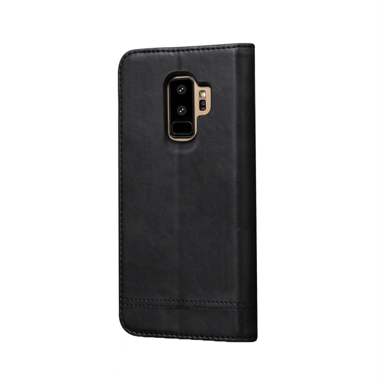 For Galaxy S9+ Retro Crazy Horse Texture Casual Style with Absorption Horizontal Flip Leather Case with Holder & Card Slots & Wallet(Black)