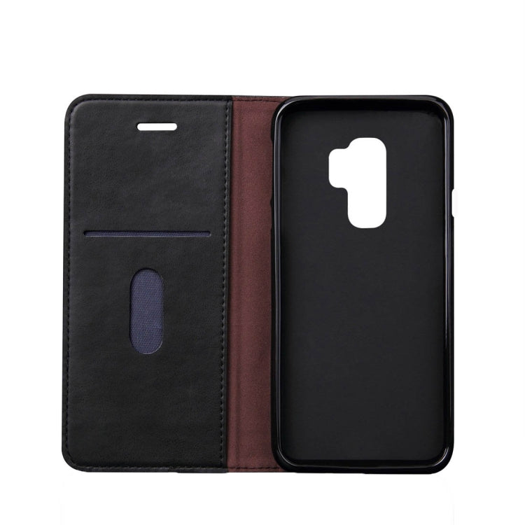 For Galaxy S9+ Retro Crazy Horse Texture Casual Style with Absorption Horizontal Flip Leather Case with Holder & Card Slots & Wallet(Black)
