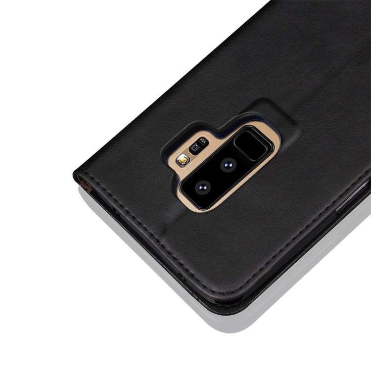 For Galaxy S9+ Retro Crazy Horse Texture Casual Style with Absorption Horizontal Flip Leather Case with Holder & Card Slots & Wallet(Black)