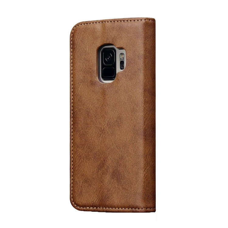 For Galaxy S9 Bronze Texture Casual Style with Absorption Horizontal Flip Leather Case with Holder & Card Slots(Brown)