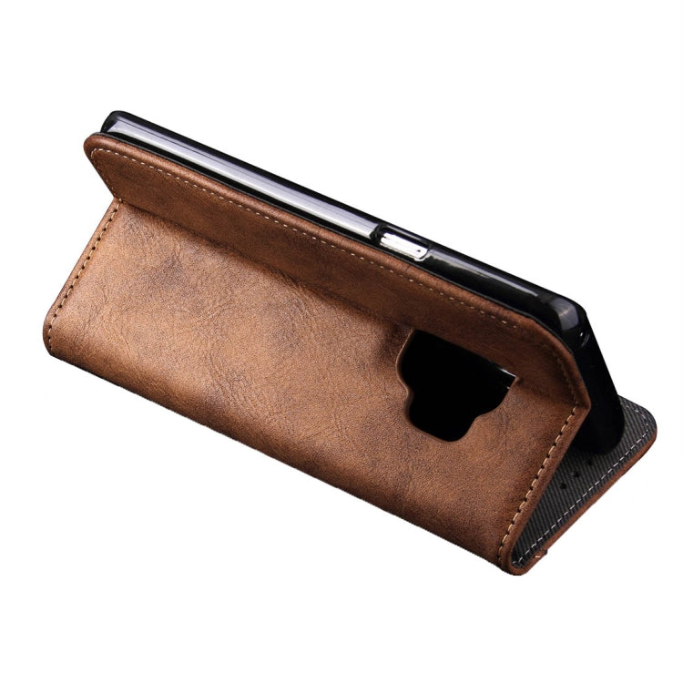 For Galaxy S9 Bronze Texture Casual Style with Absorption Horizontal Flip Leather Case with Holder & Card Slots(Brown)
