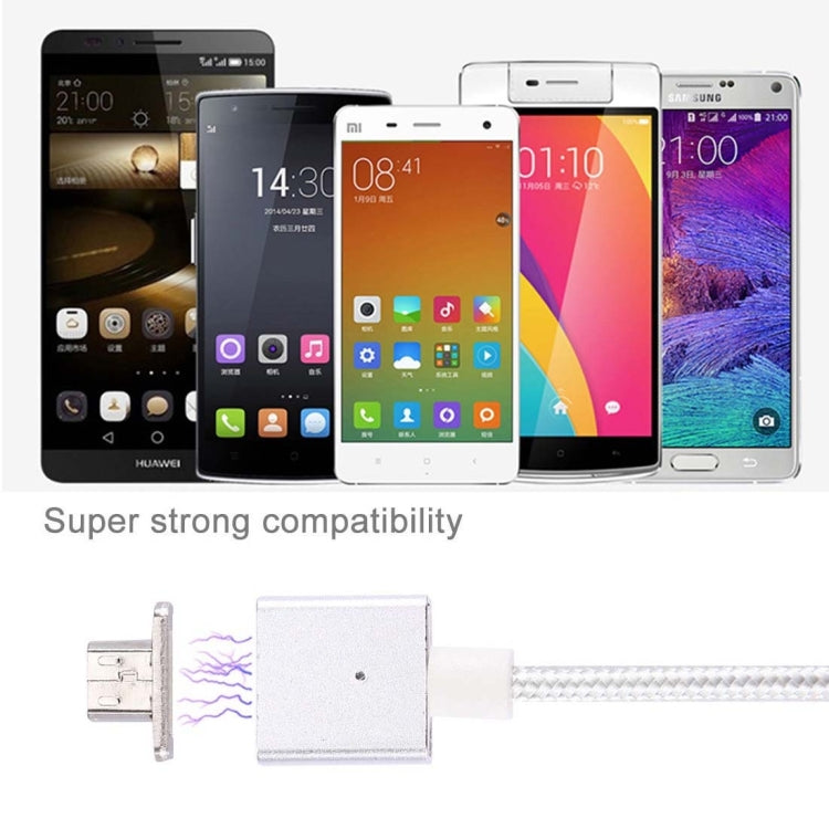 1m Weave Style 2A Magnetic Micro USB to USB 2.0 Data Sync Charging Cable, For Samsung, Xiaomi, Huawei, LG, HTC and Other Smartphone