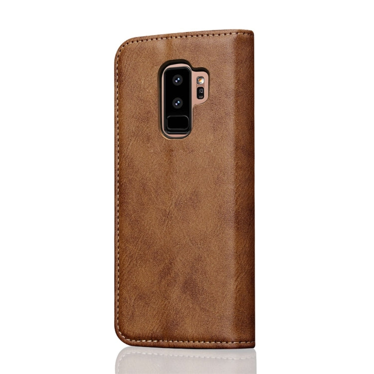 For Galaxy S9+ Bronze Texture Casual Style with Absorption Horizontal Flip Leather Case with Holder & Card Slots(Brown)