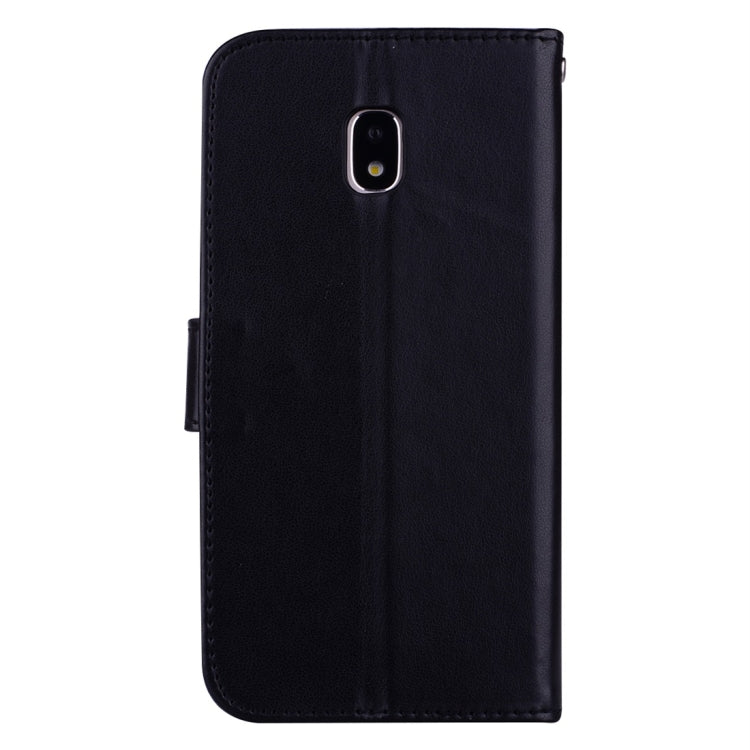 For Galaxy J3 (2017) / J330 (EU Version) Roses Pressed Flower Pattern Horizontal Flip Leather Case with Holder & Card Slots & Wallet
