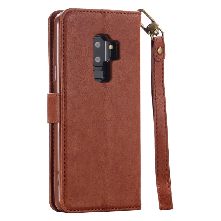 For Galaxy S9+ Retro Imitation Cowhide Texture Horizontal Flip Leather Case with Holder & Card Slots & Wallet(Brown)