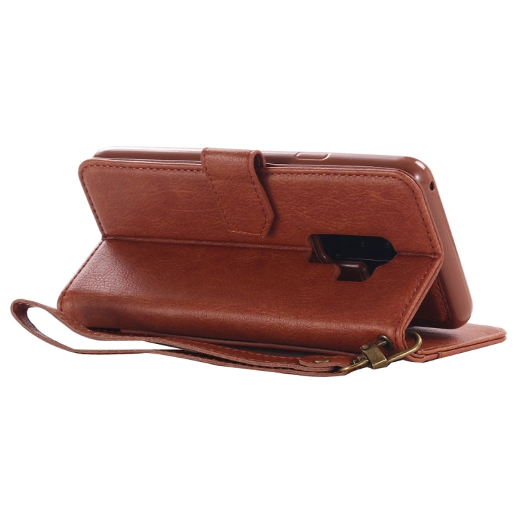 For Galaxy S9+ Retro Imitation Cowhide Texture Horizontal Flip Leather Case with Holder & Card Slots & Wallet(Brown)