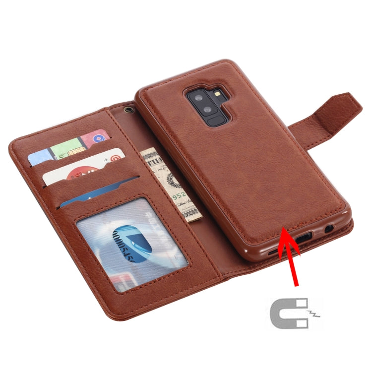 For Galaxy S9+ Retro Imitation Cowhide Texture Horizontal Flip Leather Case with Holder & Card Slots & Wallet(Brown)