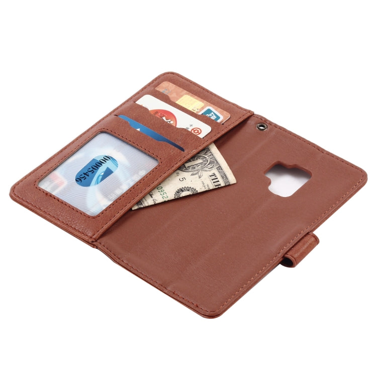For Galaxy S9+ Retro Imitation Cowhide Texture Horizontal Flip Leather Case with Holder & Card Slots & Wallet(Brown)