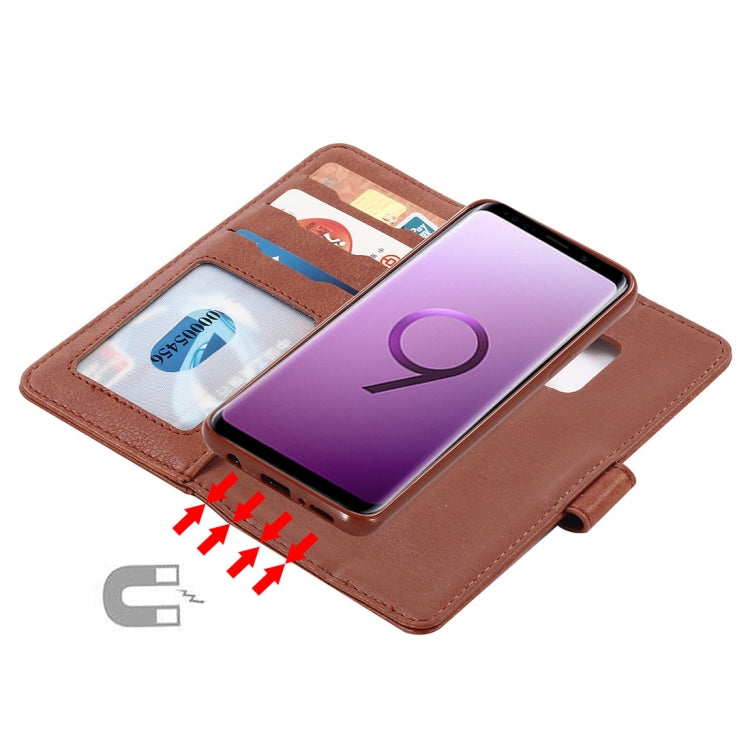 For Galaxy S9+ Retro Imitation Cowhide Texture Horizontal Flip Leather Case with Holder & Card Slots & Wallet(Brown)