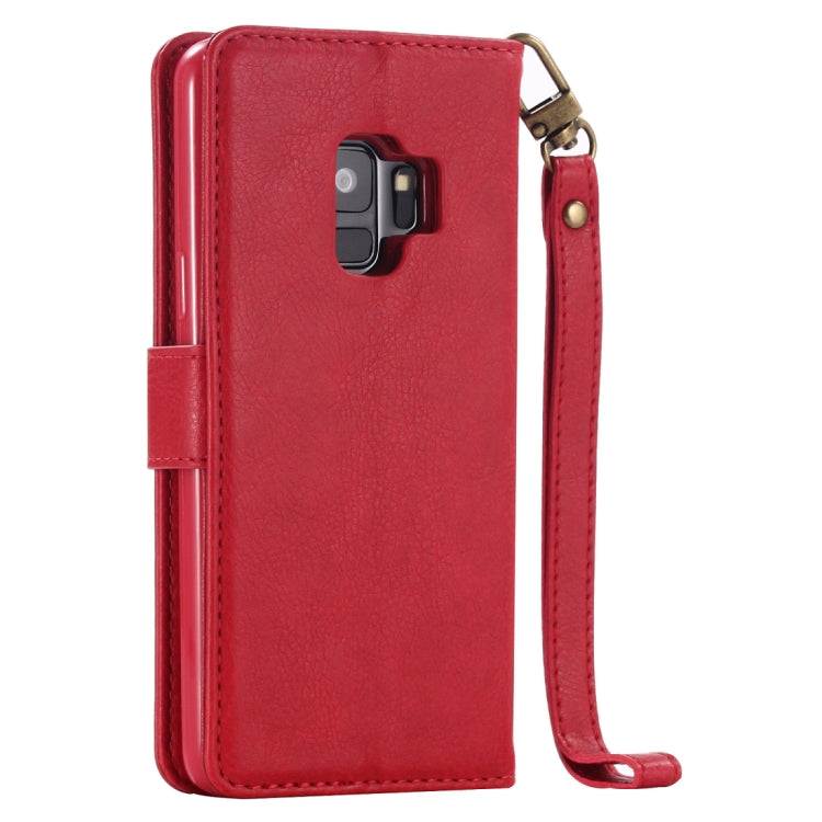 For Galaxy S9 Retro Imitation Cowhide Texture Horizontal Flip Leather Case with Holder & Card Slots & Wallet (Red)
