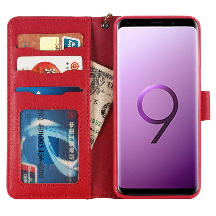 For Galaxy S9 Retro Imitation Cowhide Texture Horizontal Flip Leather Case with Holder & Card Slots & Wallet (Red)