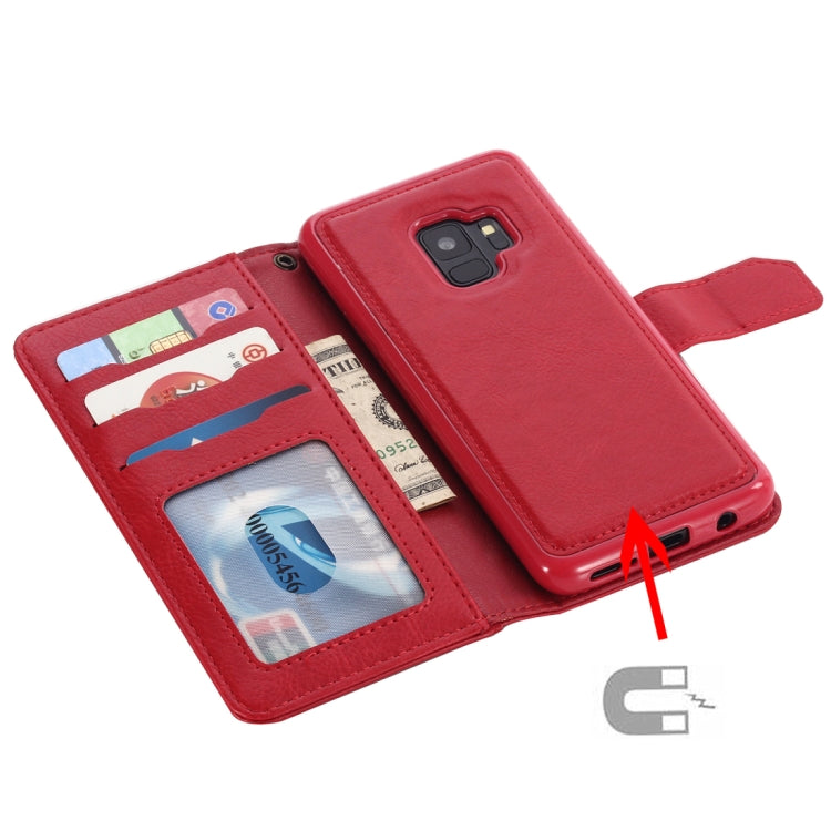 For Galaxy S9 Retro Imitation Cowhide Texture Horizontal Flip Leather Case with Holder & Card Slots & Wallet (Red)