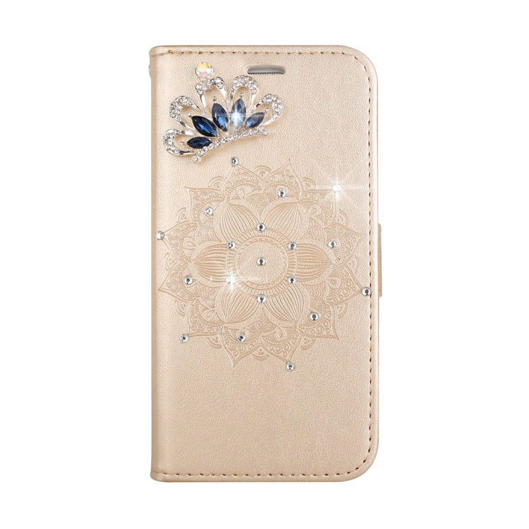 For Galaxy A3 (2017) Mandragora Pattern Diamond Encrusted Horizontal Flip Leather Case with Card Slot & Holder & Wallet & Lanyard