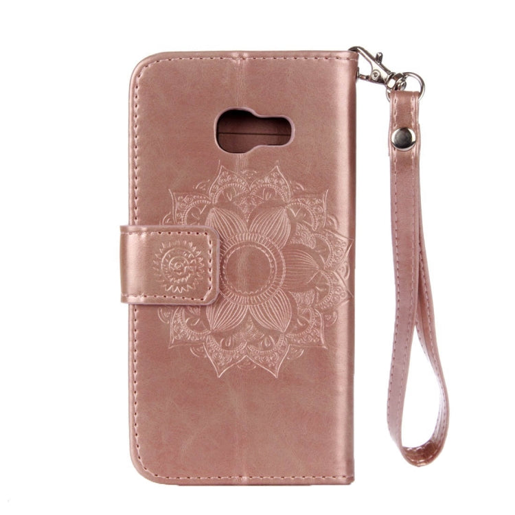 For Galaxy A3 (2017) Mandragora Pattern Diamond Encrusted Horizontal Flip Leather Case with Card Slot & Holder & Wallet & Lanyard