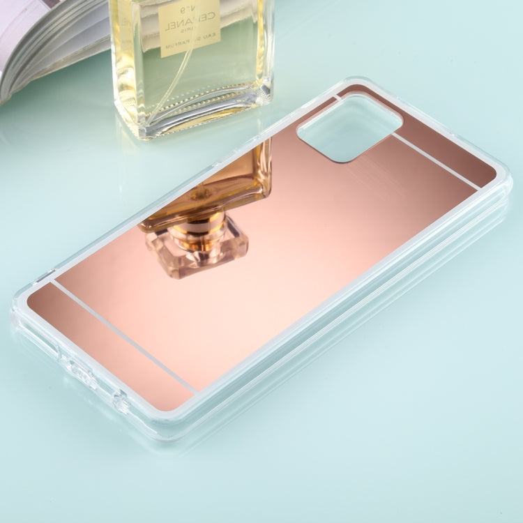 For Samsung Galaxy A71 TPU + Acrylic Luxury Plating Mirror Phone Case Cover (Rose Gold)