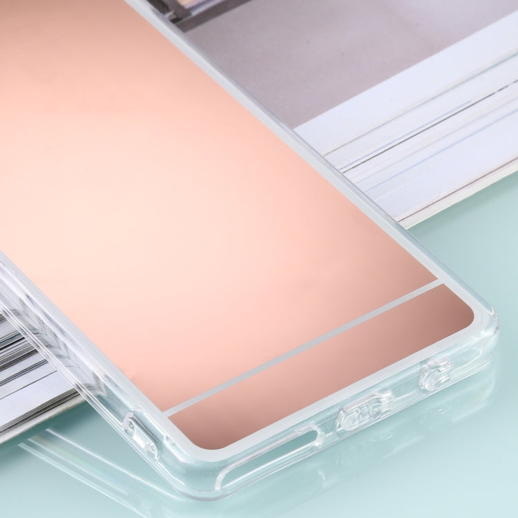 For Samsung Galaxy A71 TPU + Acrylic Luxury Plating Mirror Phone Case Cover (Rose Gold)