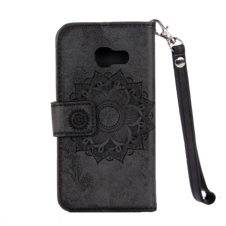 For Galaxy A5 (2017) Mandragora Pattern Diamond Encrusted Horizontal Flip Leather Case with Card Slot & Holder & Wallet & Lanyard