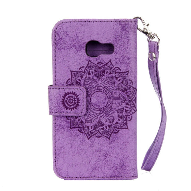 For Galaxy A5 (2017) Mandragora Pattern Diamond Encrusted Horizontal Flip Leather Case with Card Slot & Holder & Wallet & Lanyard