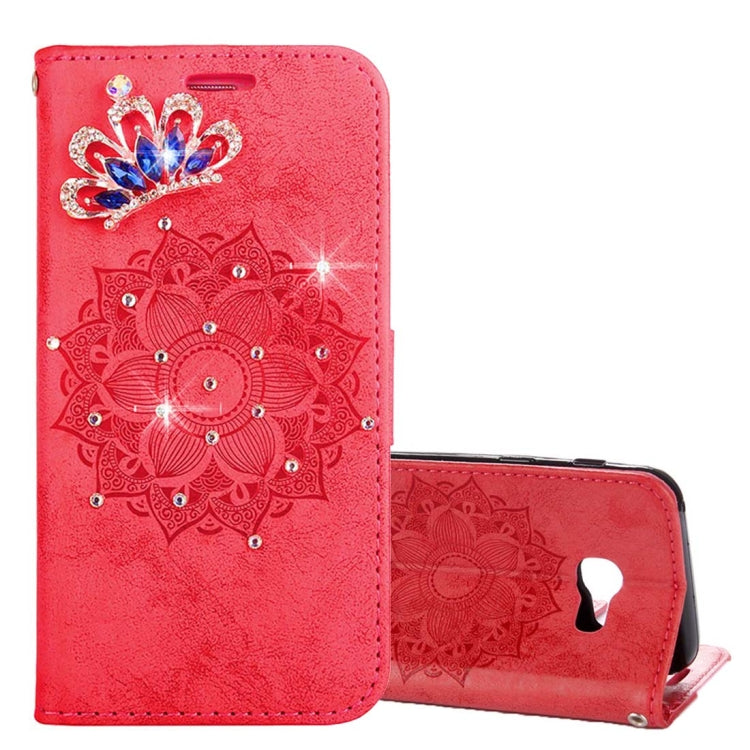 For Galaxy A5 (2017) Mandragora Pattern Diamond Encrusted Horizontal Flip Leather Case with Card Slot & Holder & Wallet & Lanyard