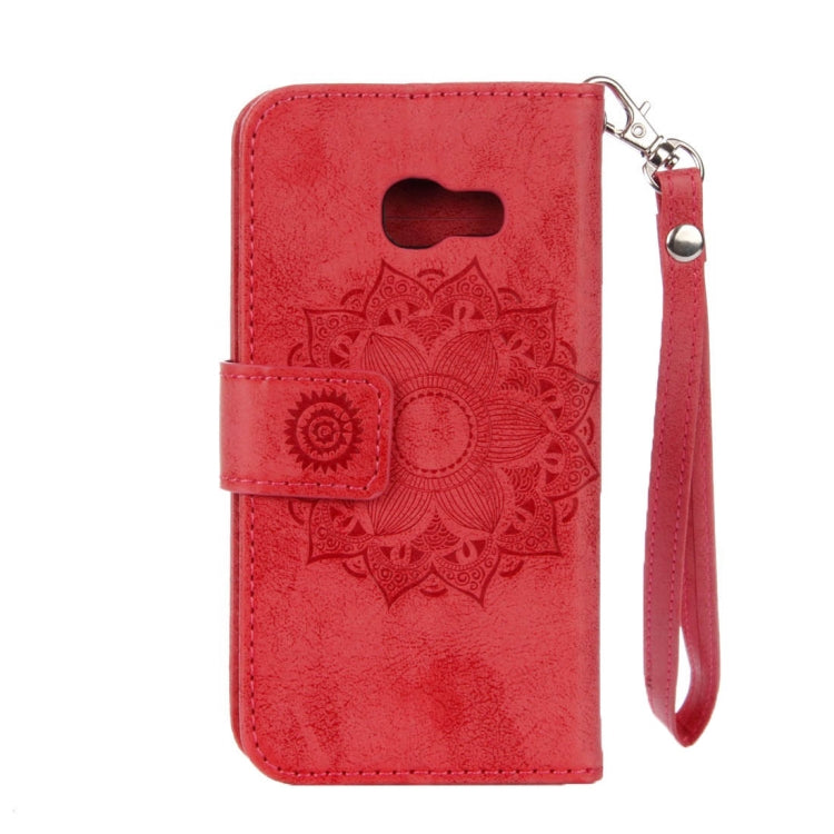 For Galaxy A5 (2017) Mandragora Pattern Diamond Encrusted Horizontal Flip Leather Case with Card Slot & Holder & Wallet & Lanyard