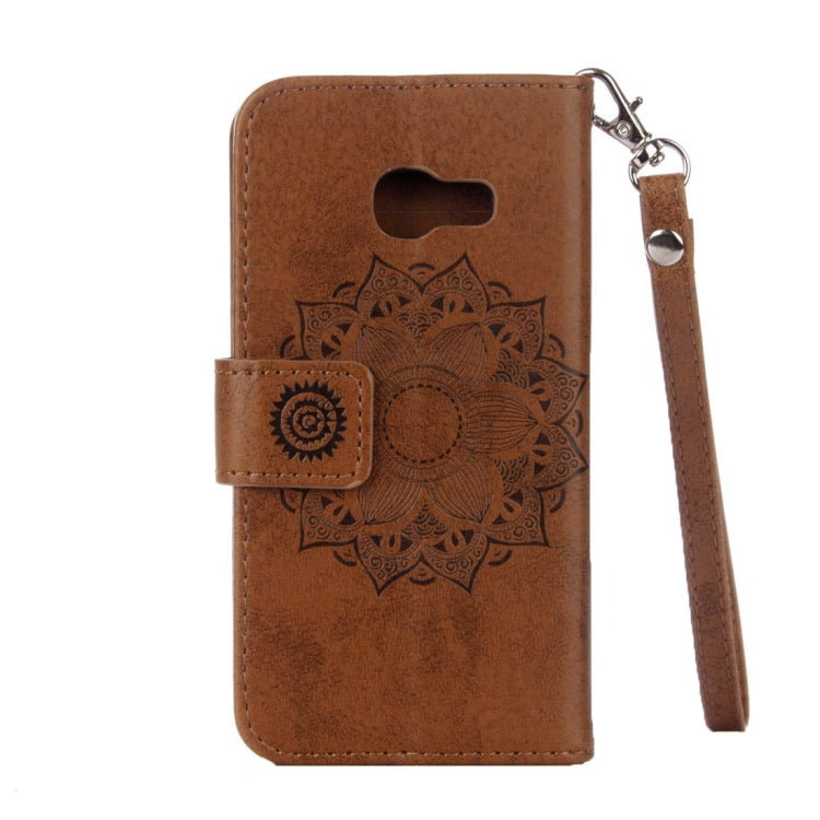 For Galaxy A5 (2017) Mandragora Pattern Diamond Encrusted Horizontal Flip Leather Case with Card Slot & Holder & Wallet & Lanyard