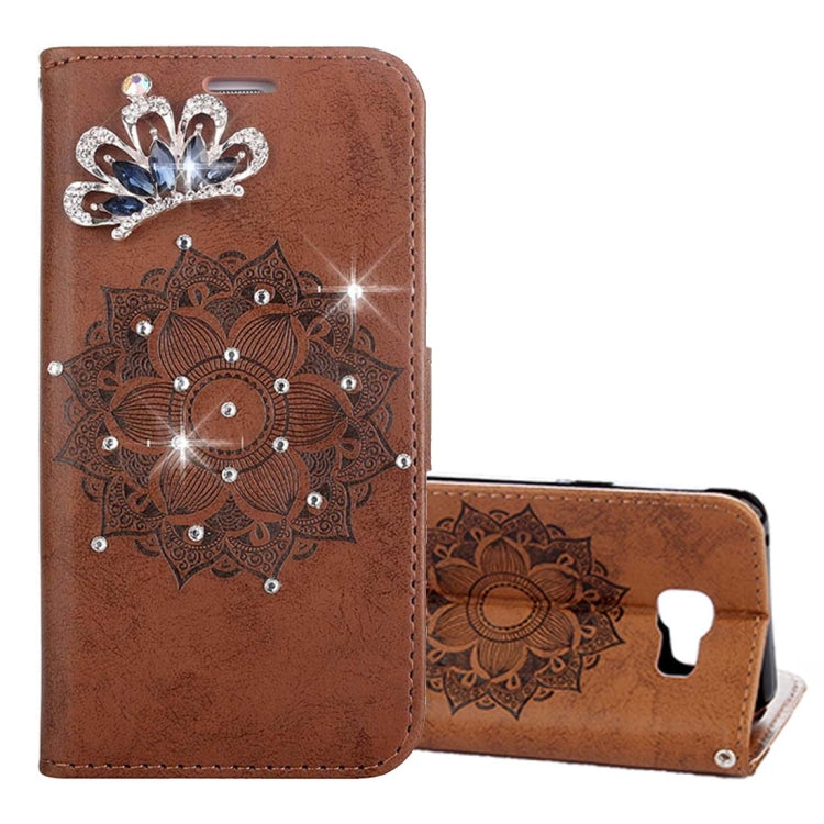 For Galaxy A5 (2016) / A510 Mandragora Pattern Diamond Encrusted Horizontal Flip Leather Case with Card Slot & Holder & Wallet & Lanyard