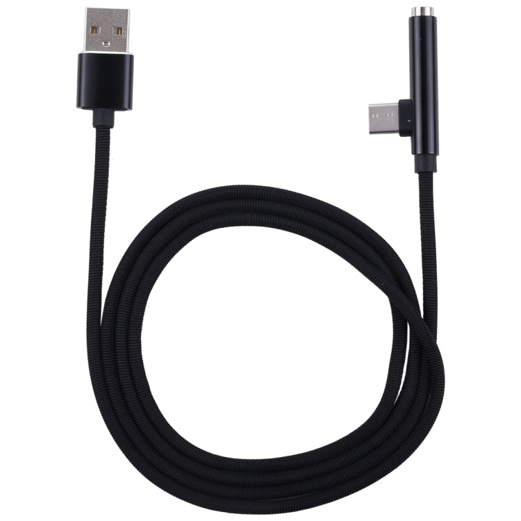 Type-C Male + USB to 3.5mm Female Cloth Earphone Audio Adapter Cable