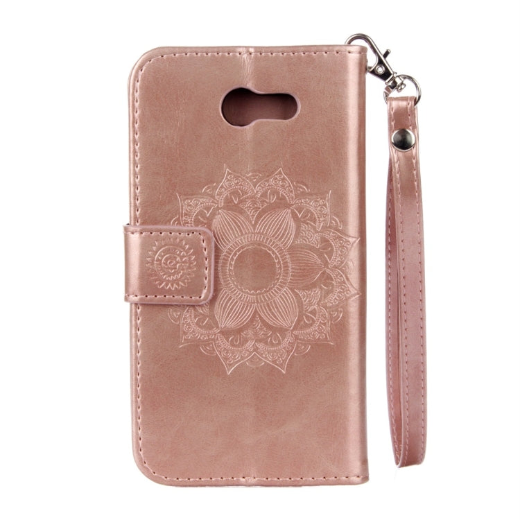 For Galaxy J3 (2017) (US Version) Mandragora Pattern Diamond Encrusted Horizontal Flip Leather Case with Card Slot & Holder & Wallet & Lanyard
