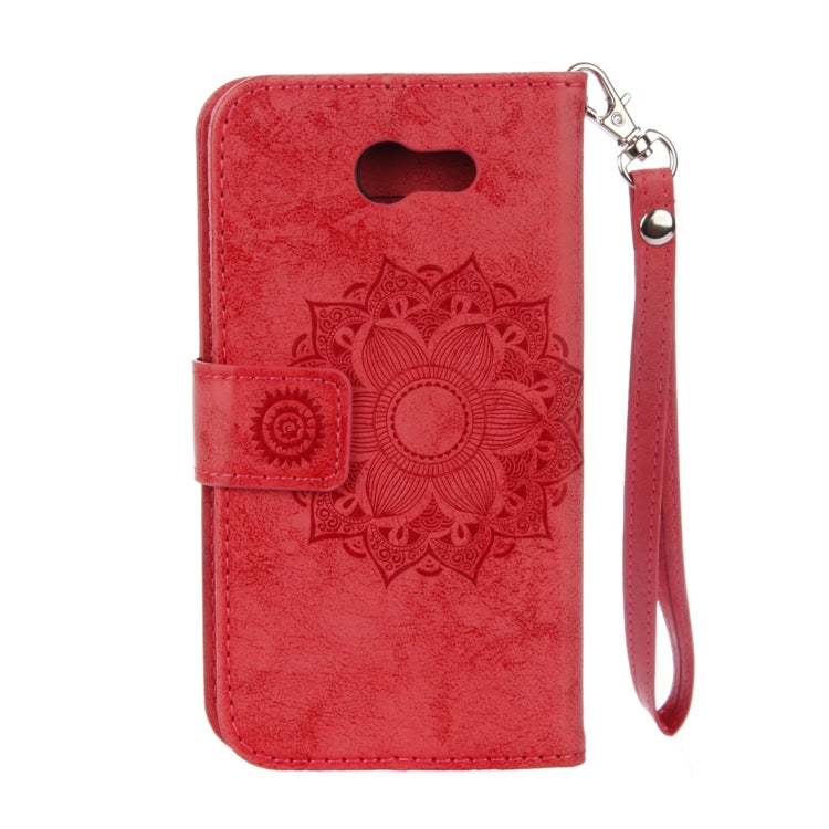 For Galaxy J3 (2017) (US Version) Mandragora Pattern Diamond Encrusted Horizontal Flip Leather Case with Card Slot & Holder & Wallet & Lanyard