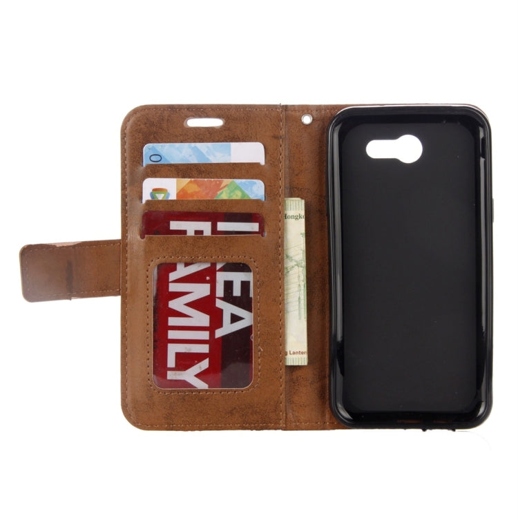 For Galaxy J3 (2017) (US Version) Mandragora Pattern Diamond Encrusted Horizontal Flip Leather Case with Card Slot & Holder & Wallet & Lanyard
