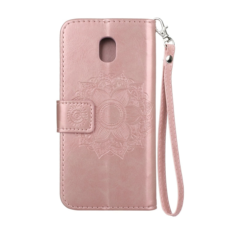 For Galaxy J3 (2017) (EU Version) Mandragora Pattern Diamond Encrusted Horizontal Flip Leather Case with Card Slot & Holder & Wallet & Lanyard