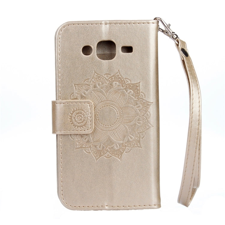 For Galaxy J3 (2016) / J310 Mandragora Pattern Diamond Encrusted Horizontal Flip Leather Case with Card Slot & Holder & Wallet & Lanyard
