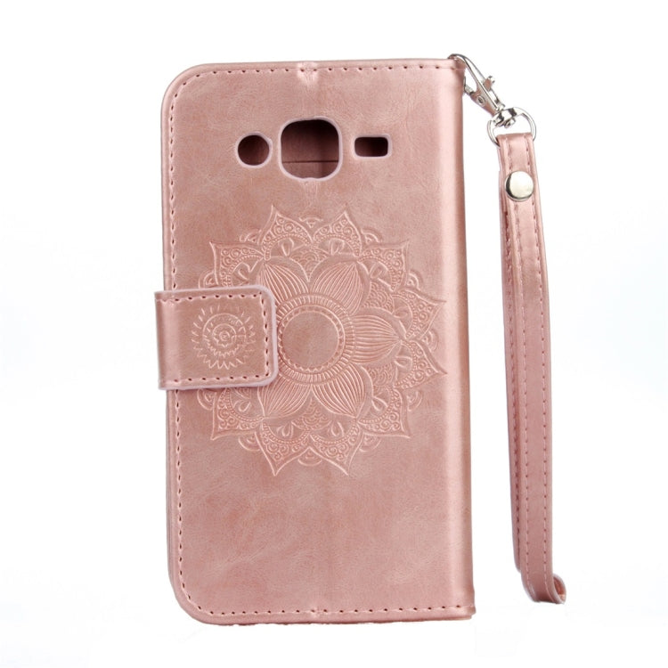 For Galaxy J3 (2016) / J310 Mandragora Pattern Diamond Encrusted Horizontal Flip Leather Case with Card Slot & Holder & Wallet & Lanyard