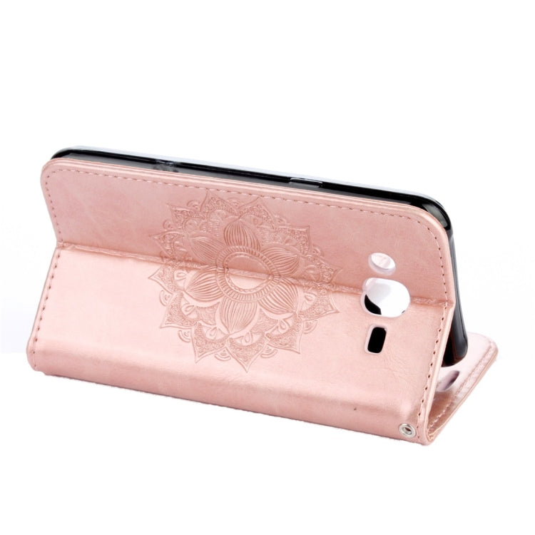 For Galaxy J3 (2016) / J310 Mandragora Pattern Diamond Encrusted Horizontal Flip Leather Case with Card Slot & Holder & Wallet & Lanyard