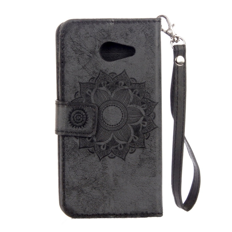 For Galaxy J5 (2017) (US Version) Mandragora Pattern Diamond Encrusted Horizontal Flip Leather Case with Card Slot & Holder & Wallet & Lanyard