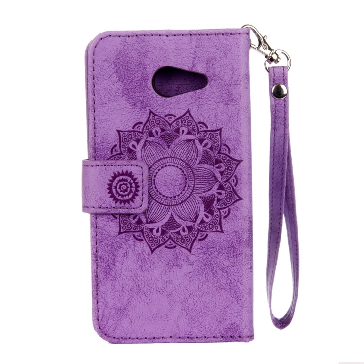 For Galaxy J5 (2017) (US Version) Mandragora Pattern Diamond Encrusted Horizontal Flip Leather Case with Card Slot & Holder & Wallet & Lanyard
